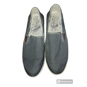 Olukai Mens Size 10.5 Us EU 44 Slip on Shoes Lae Ahi Kapa Gray Mesh Casual